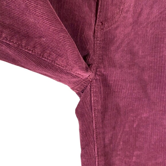 LOFT Made and Love Corduroy Pants Women 24P Modern Straight Burgundy Jeans Slack - Picture 5 of 11